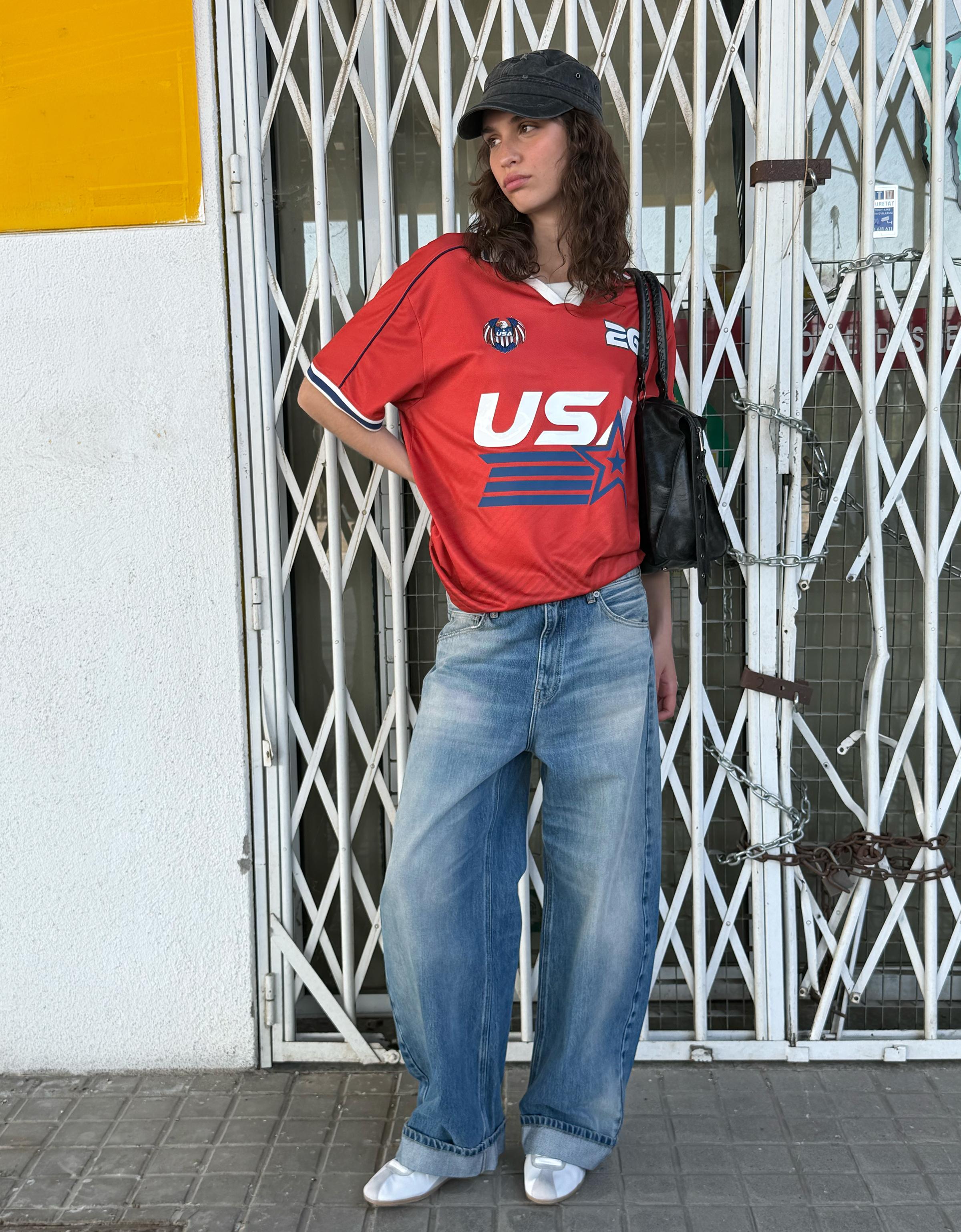 Bershka Polo Manga Corta Usa Fifa World Cup™ Mujer Rojo