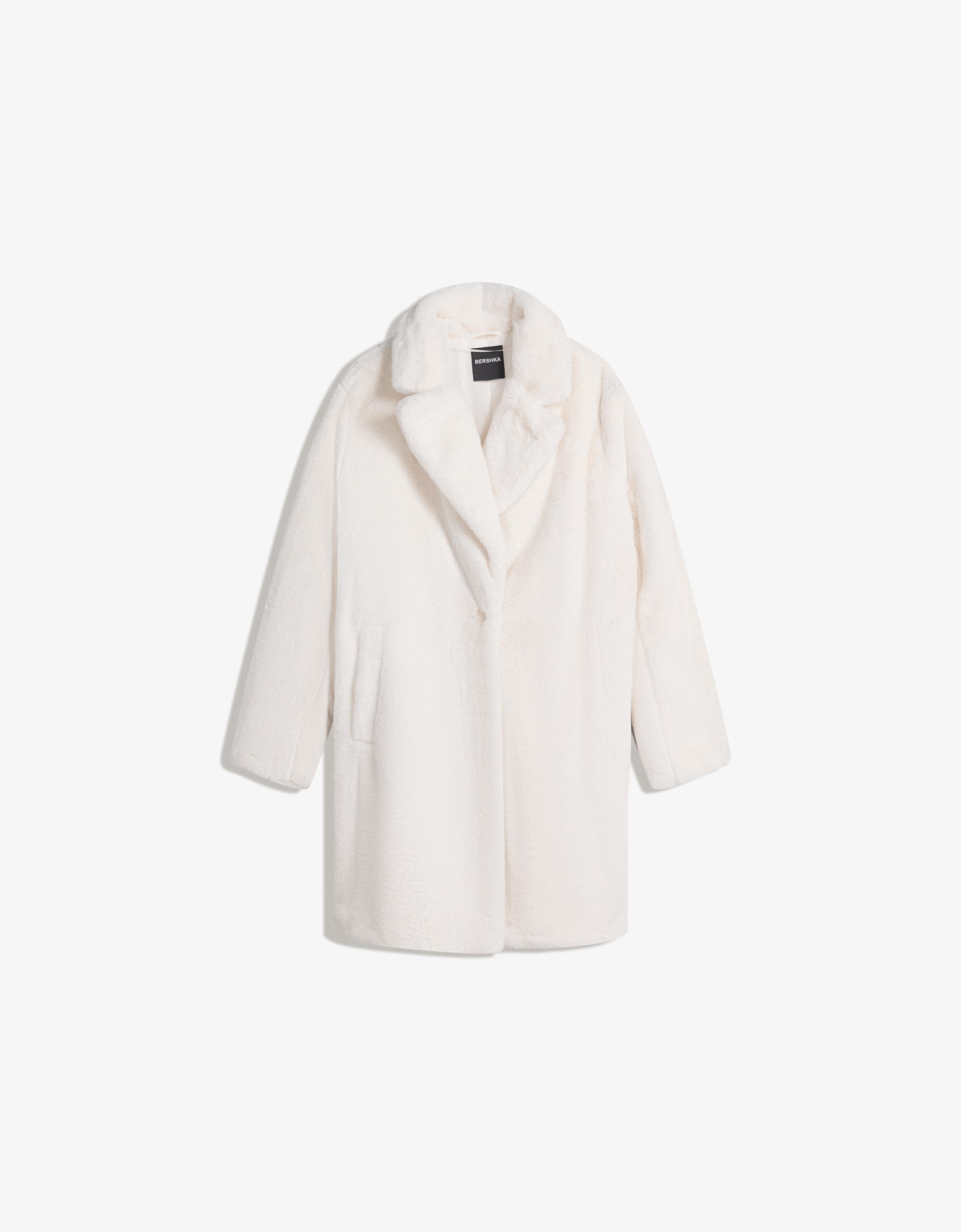 Faux fur coat — Cream
