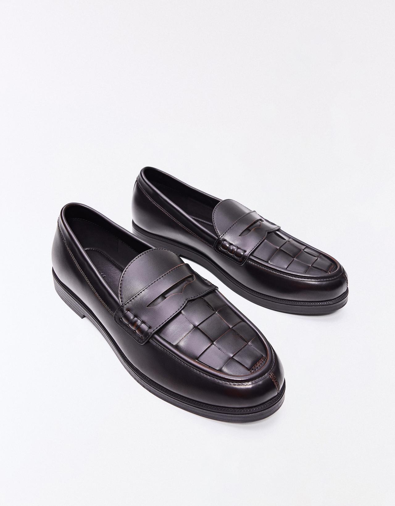 Fine braided loafers — Brown