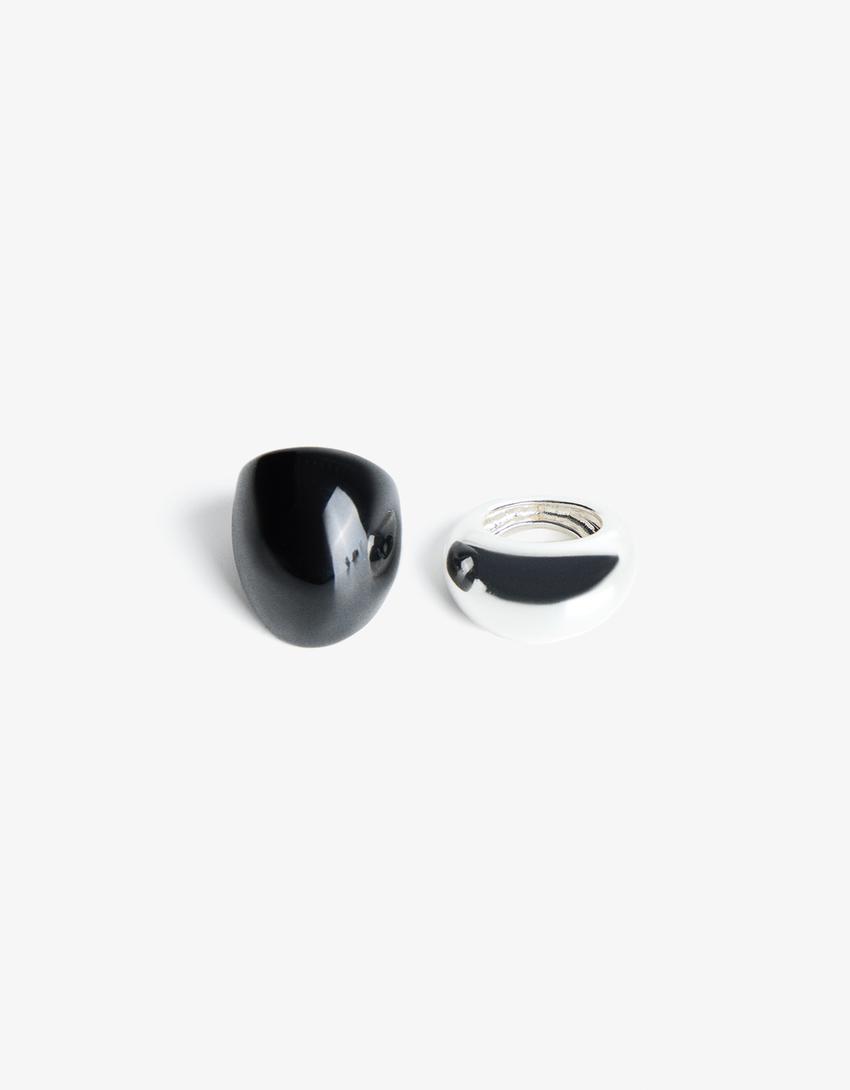 Lot de 2 bagues-Noir