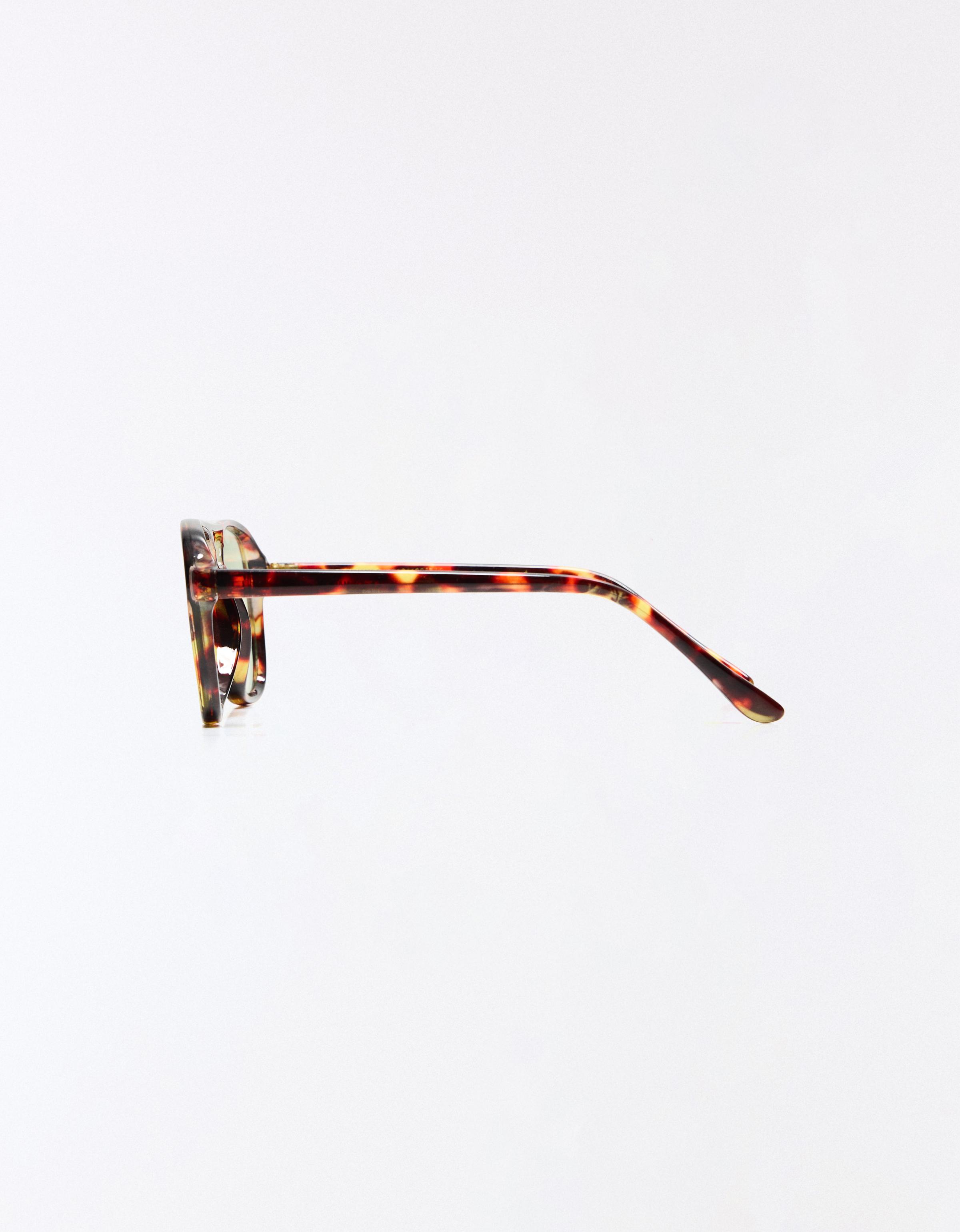 Retro plastic blue light glasses — Brown