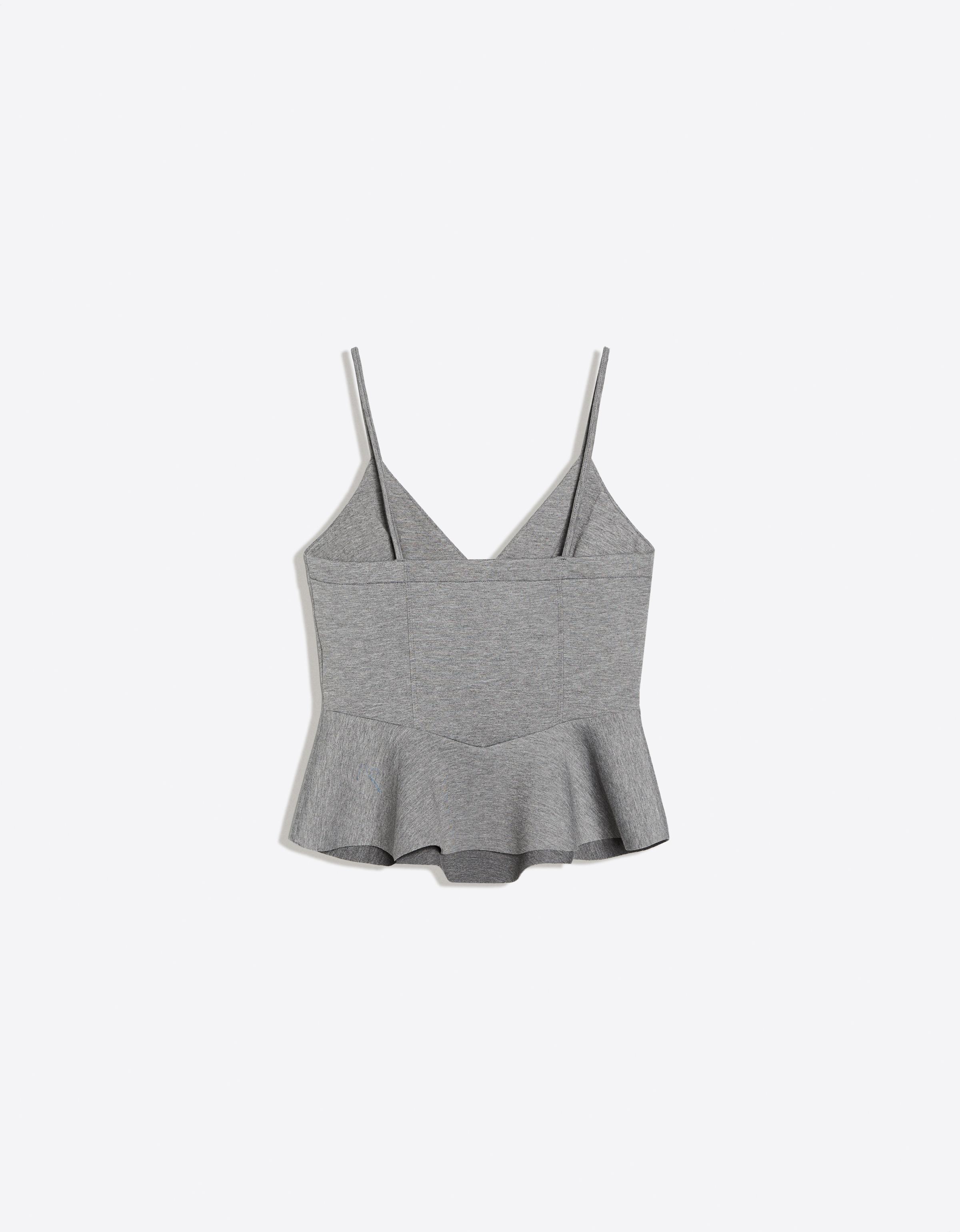 Peplum top in scuba fabric — Grey