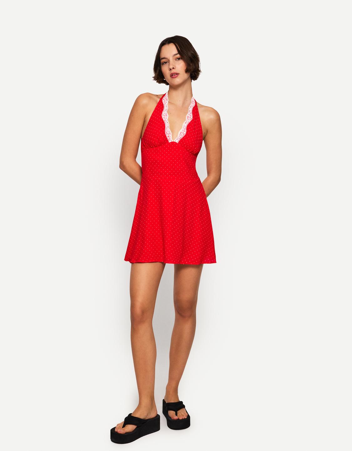 Embroidered mini dress