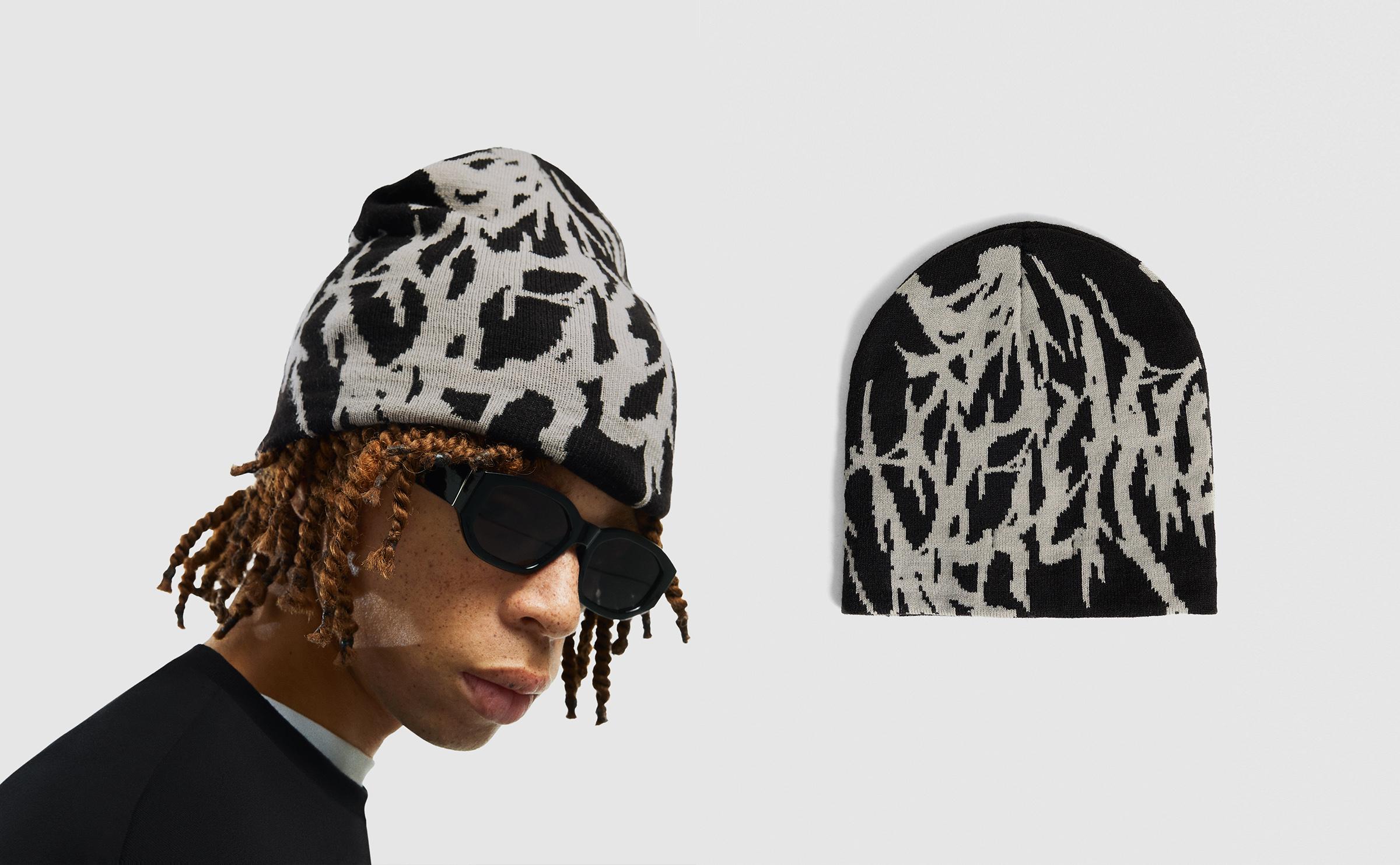 Jacquard beanie — Black