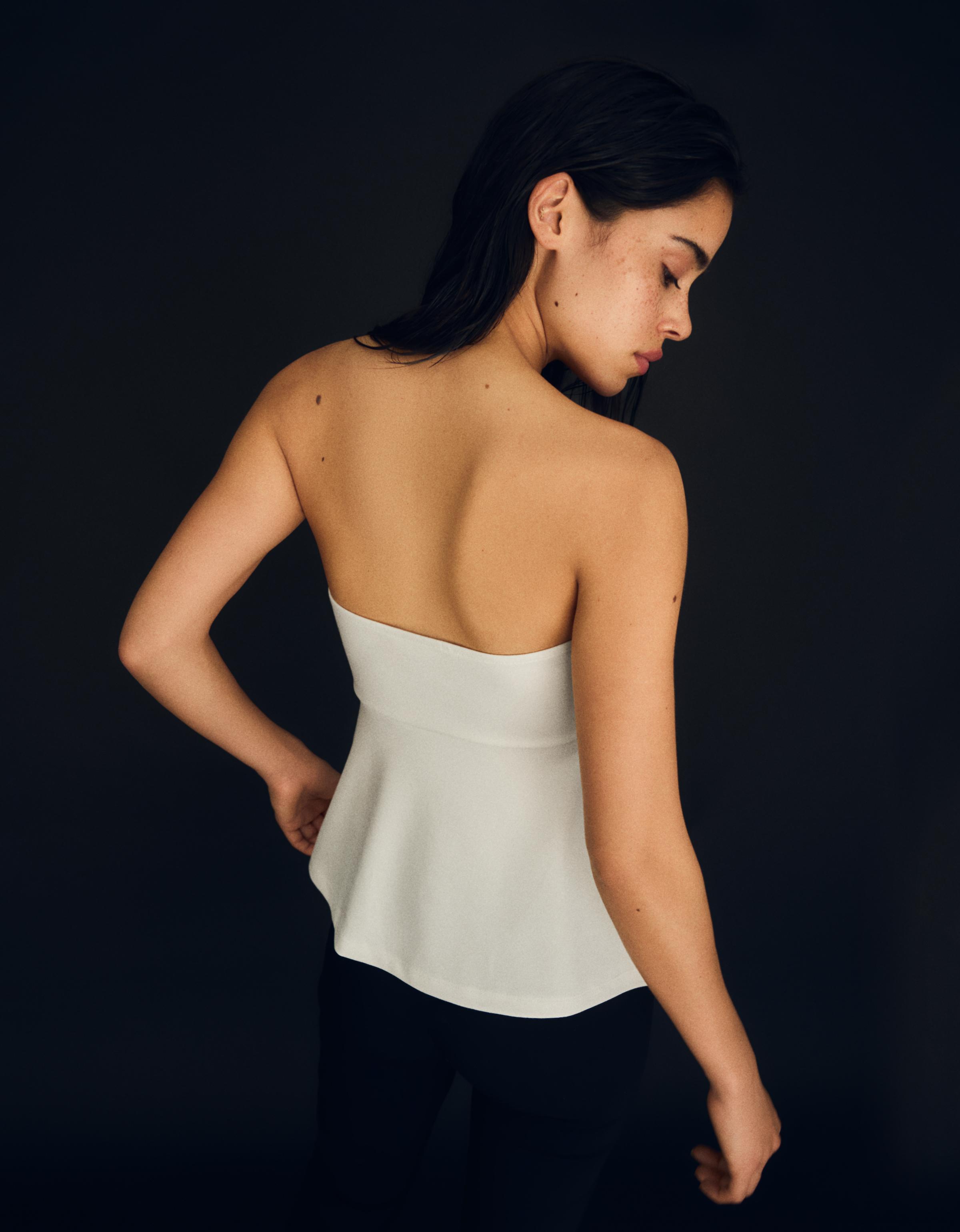 Peplum bandeau top — Off white
