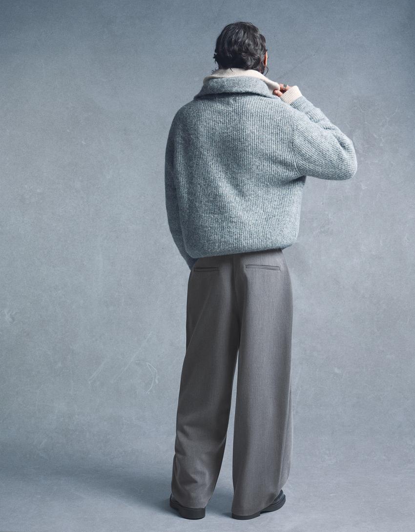 Pantalón tailoring cintura cruzada-Gris escuro