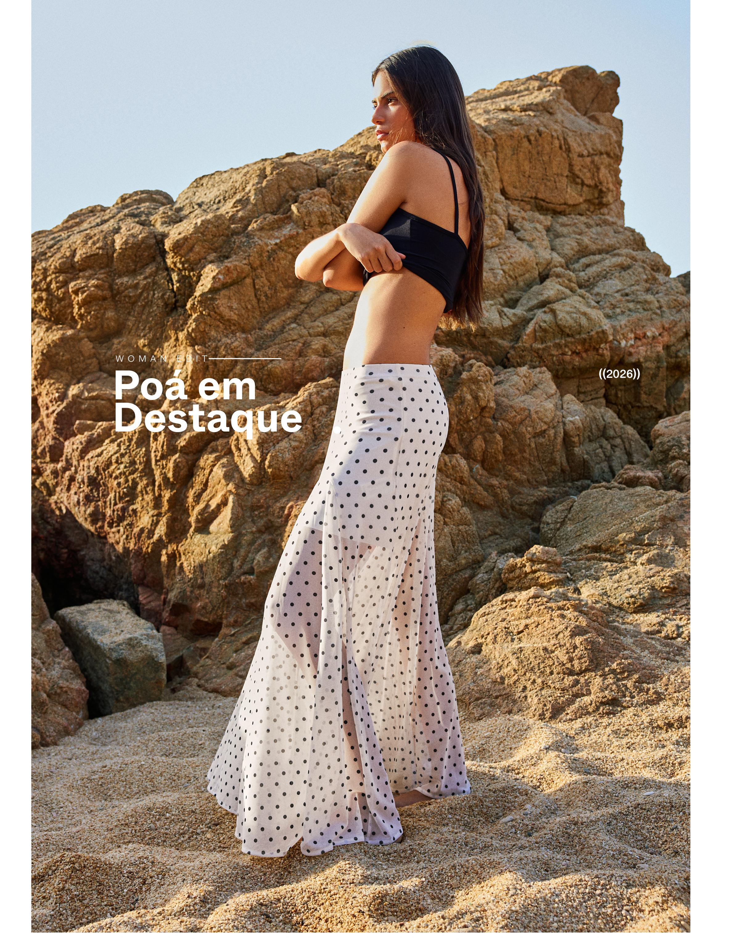 Polka dot mesh midi skirt — Cream