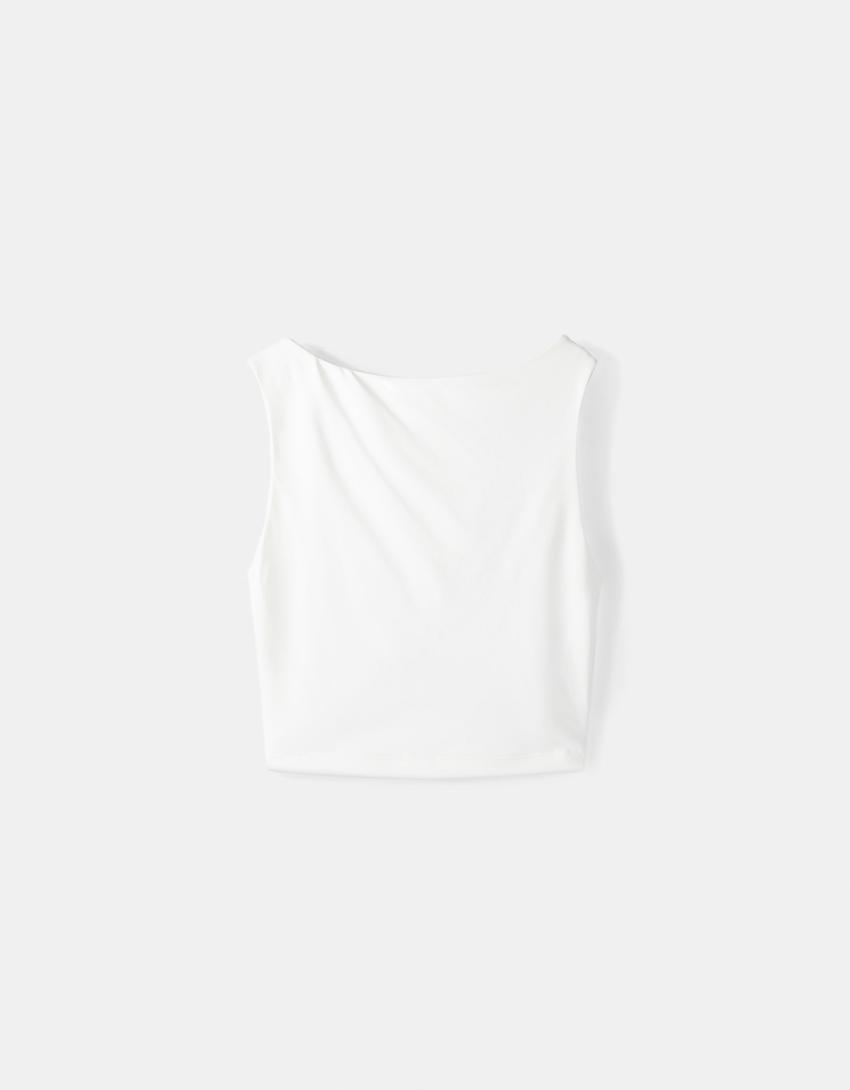 Top sans manches dos nu-Écru-4