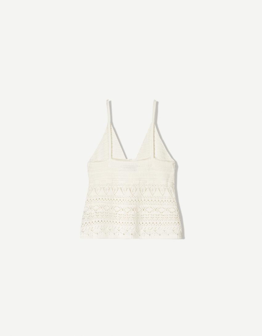 Crochet top-Cream