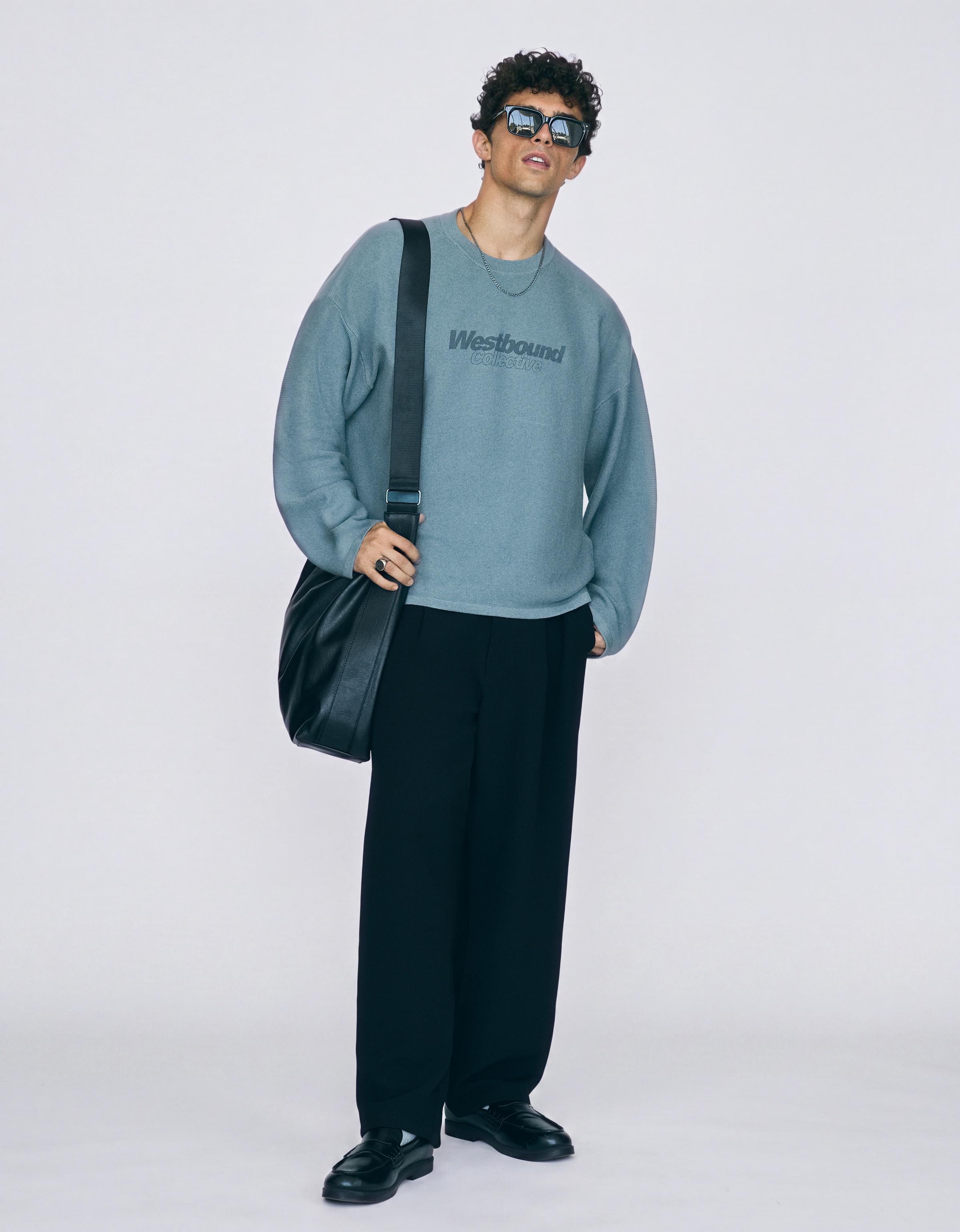 Textured print jumper — Blue