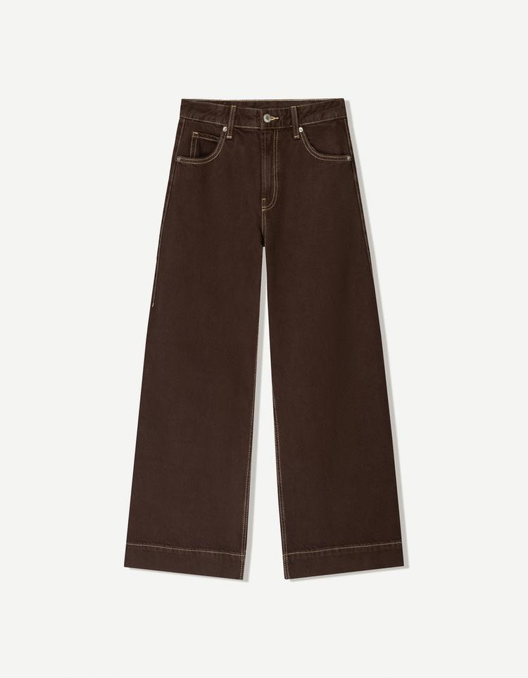 Wide-leg cropped jeans