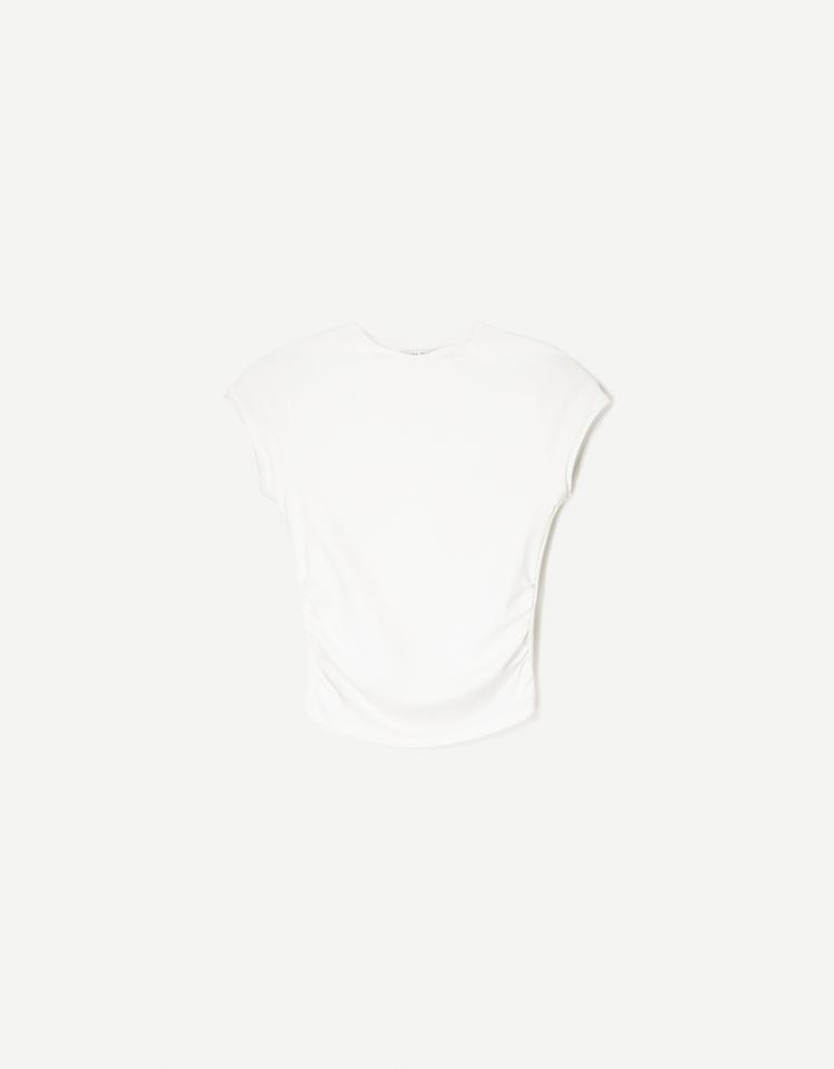 Kısa kollu yanı büzgülü t-shirt