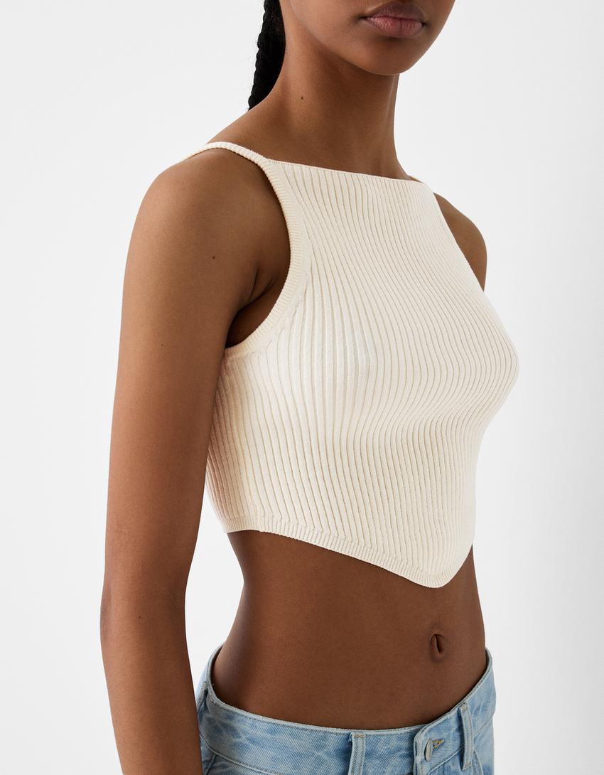 Strappy rustic top-Cream-2