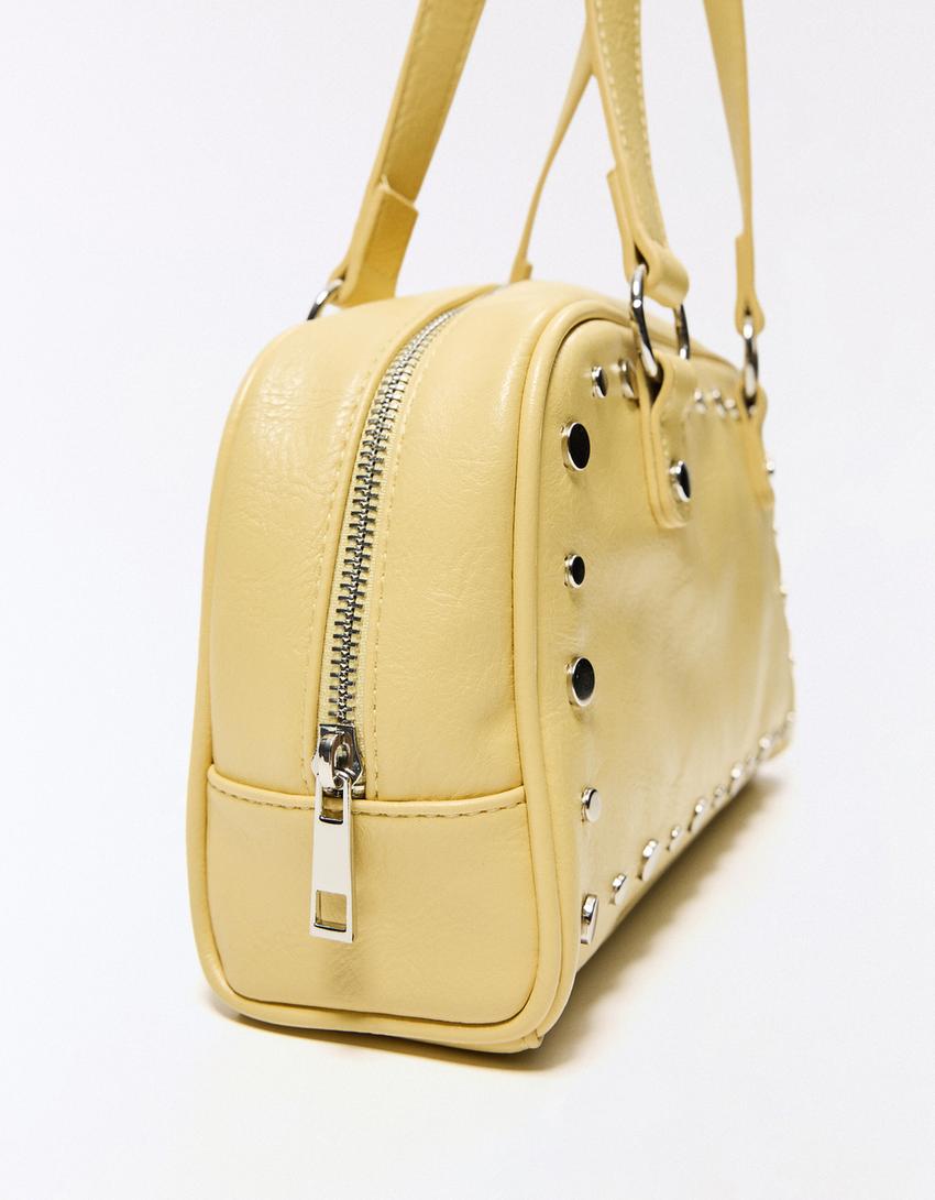 Bolso Bowling tachas-Amarillo