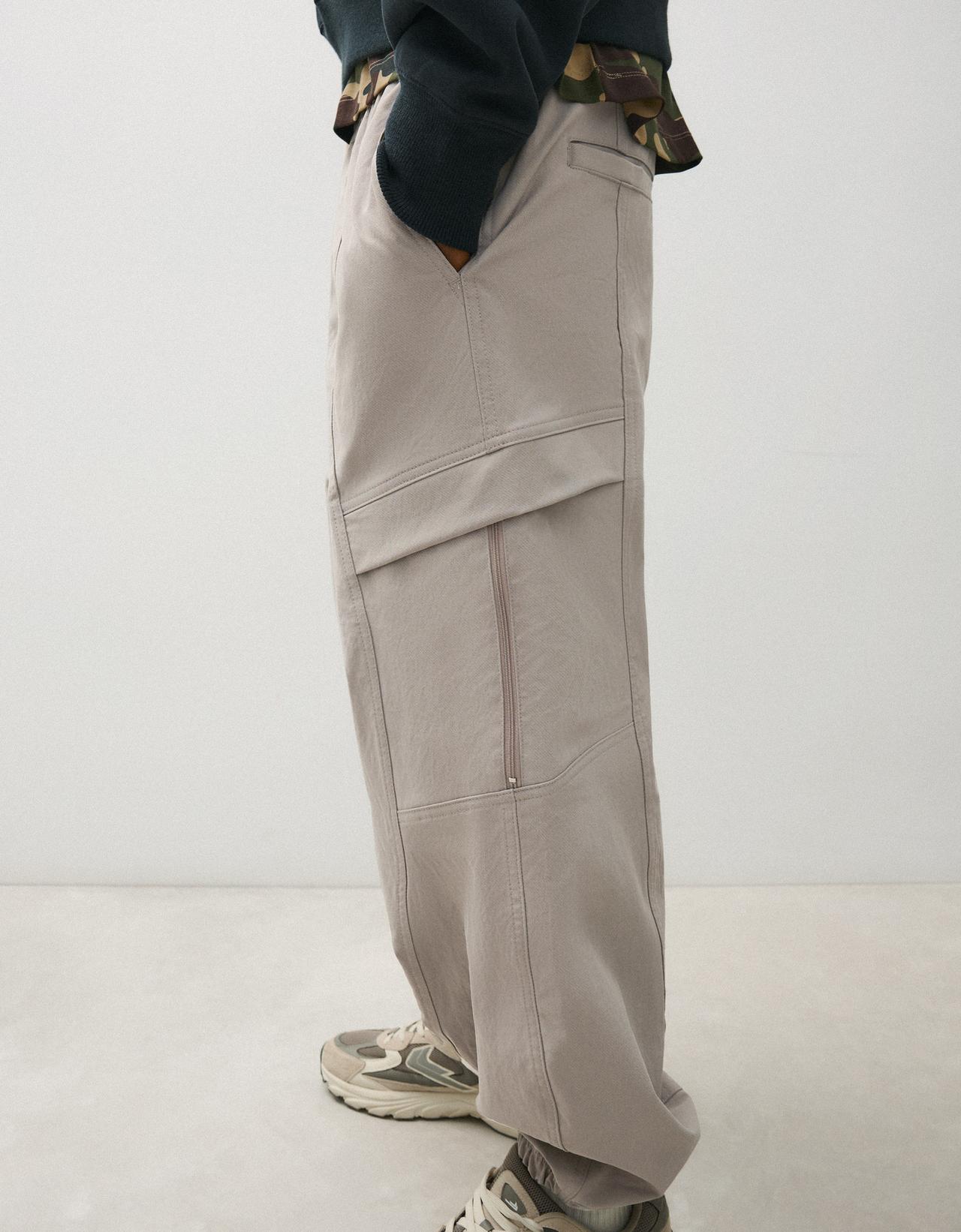 Technical cargo straight trousers — Grey