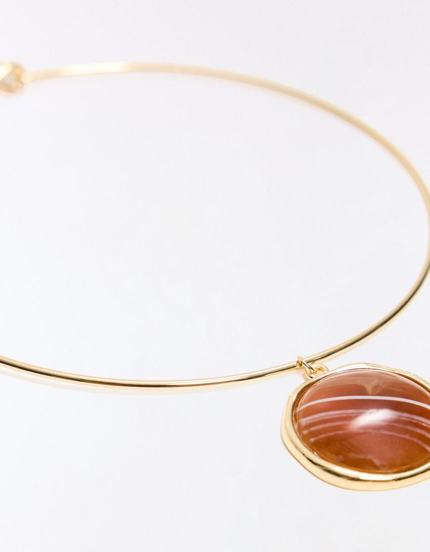 Collar colgante piedra-Oro