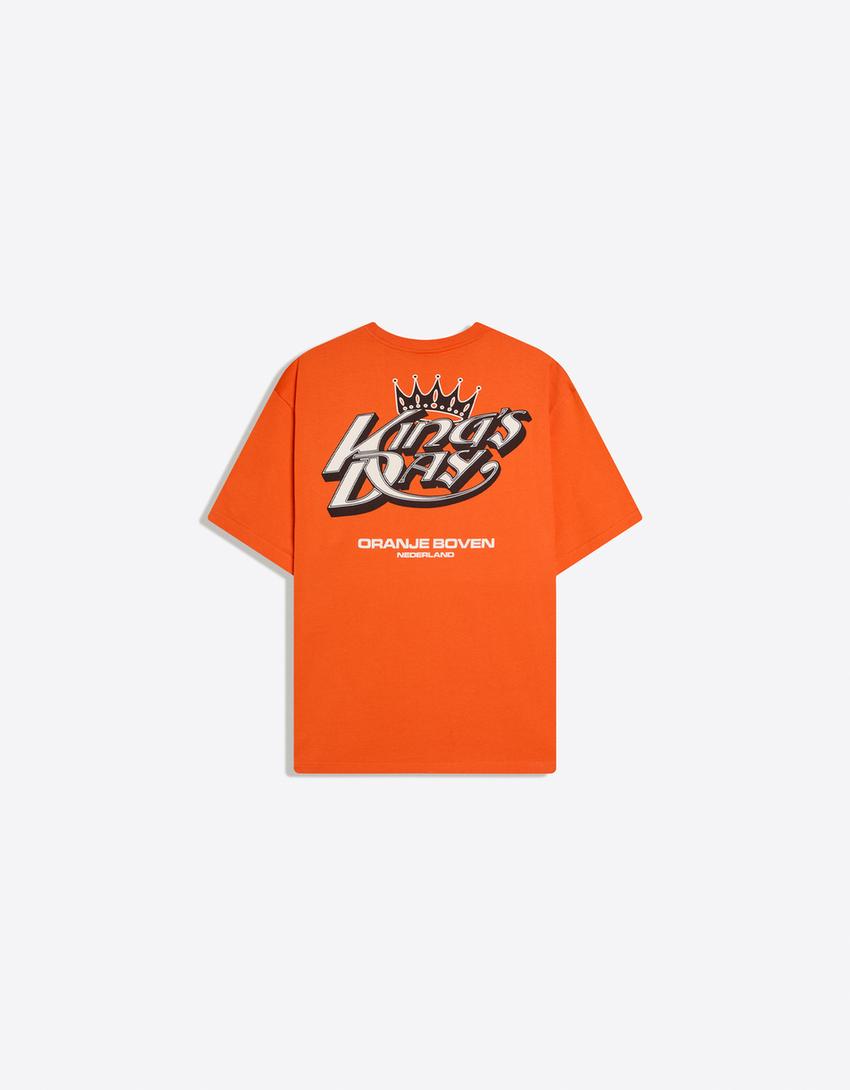 Oranje Koningsdag T-shirt met korte mouwen-Oranje