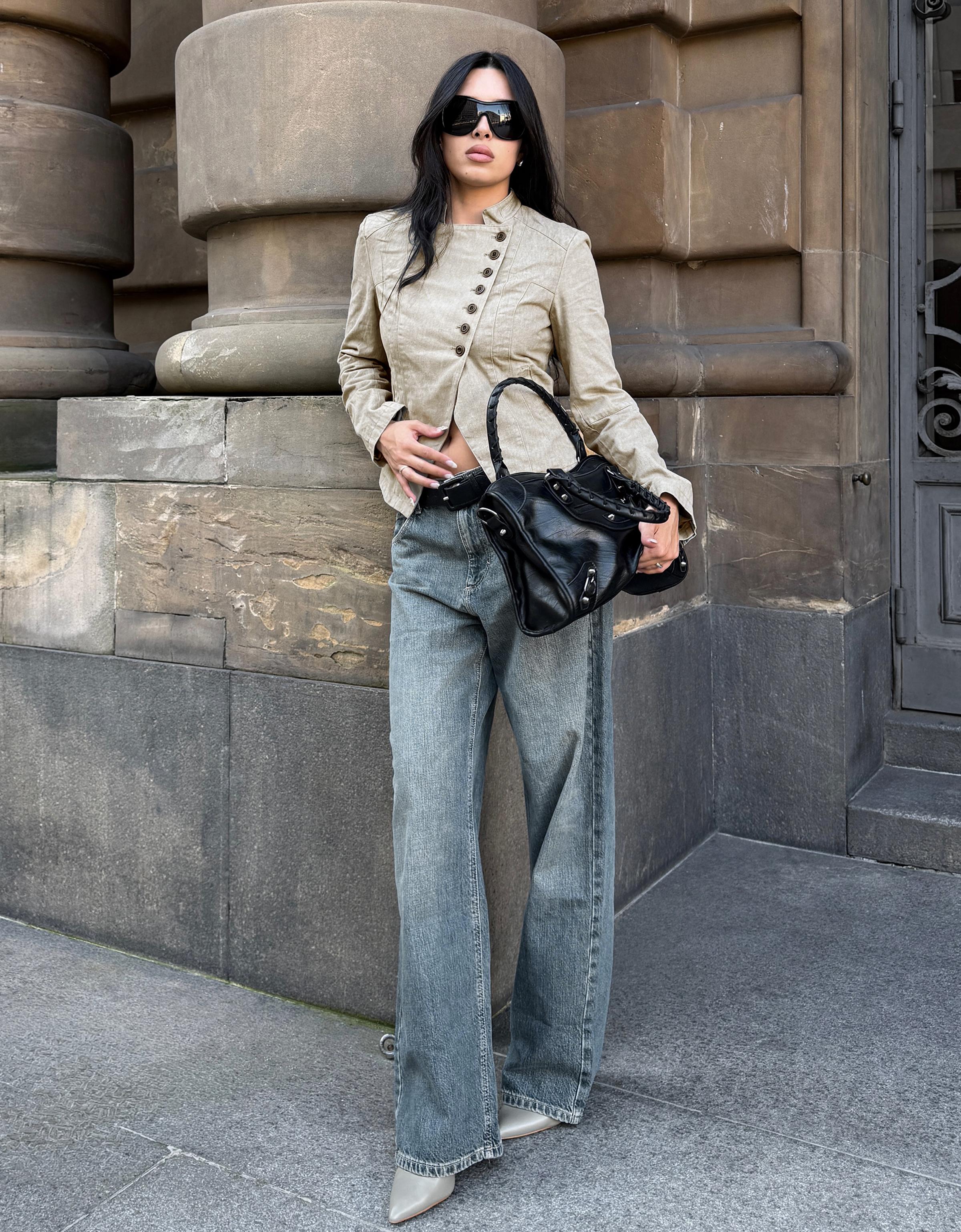 Bershka Straight baggy fit jean görsel 6