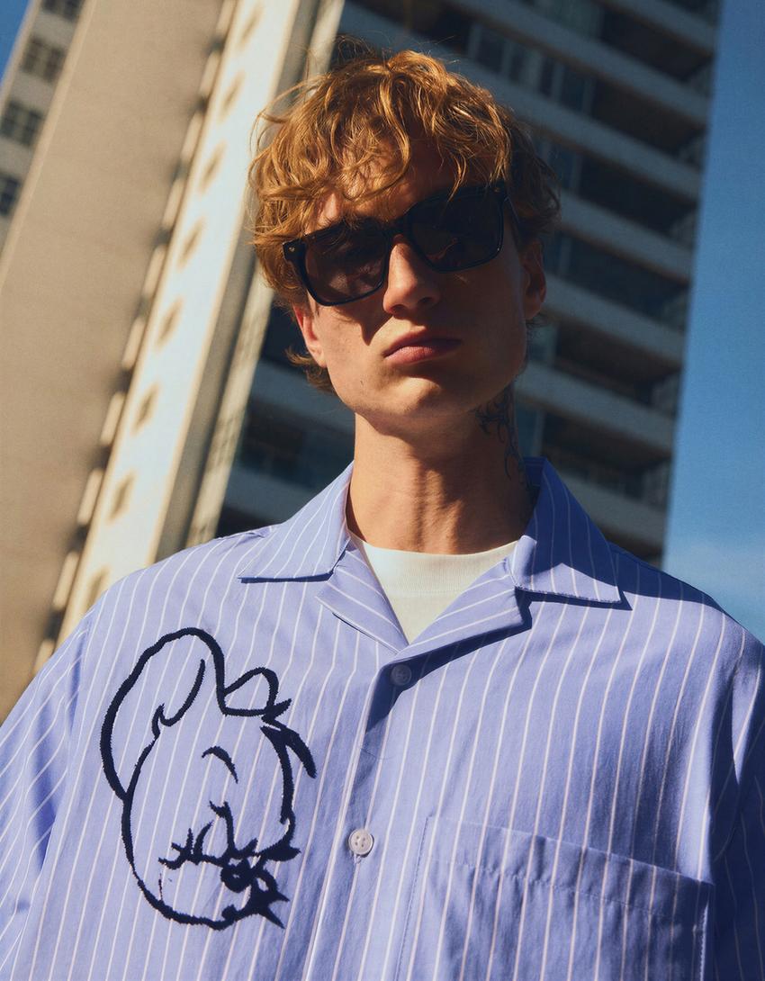 Chemise manches courtes Tom & Jerry-Bleu clair