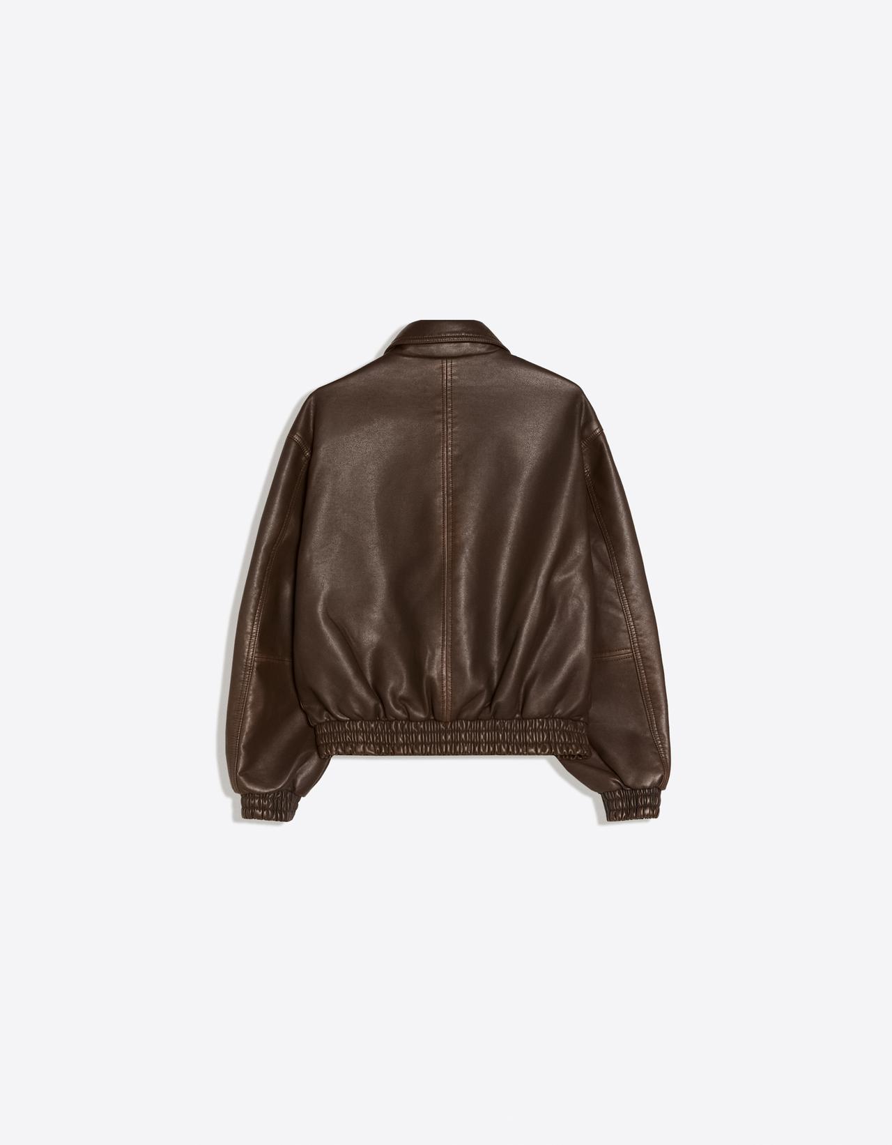 Leather effect jacket — Brown