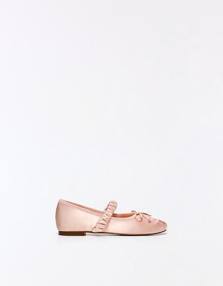 Sateen ballet flats — PINK
