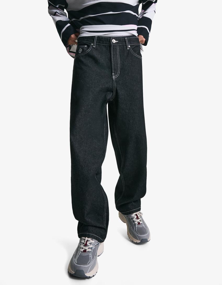 Jean loose baggy-Noir-2