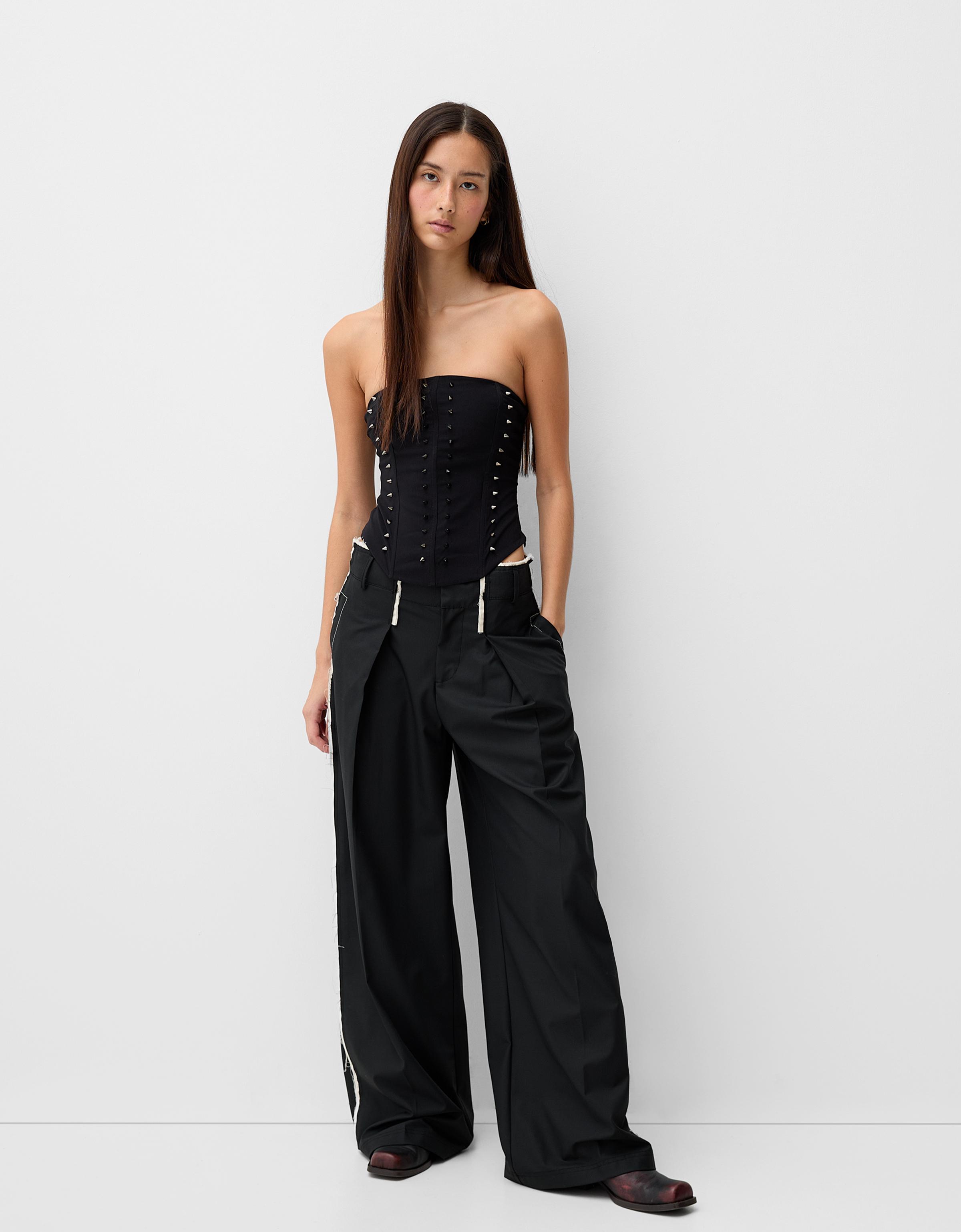 Pantalon a bretelle femme bershka sale