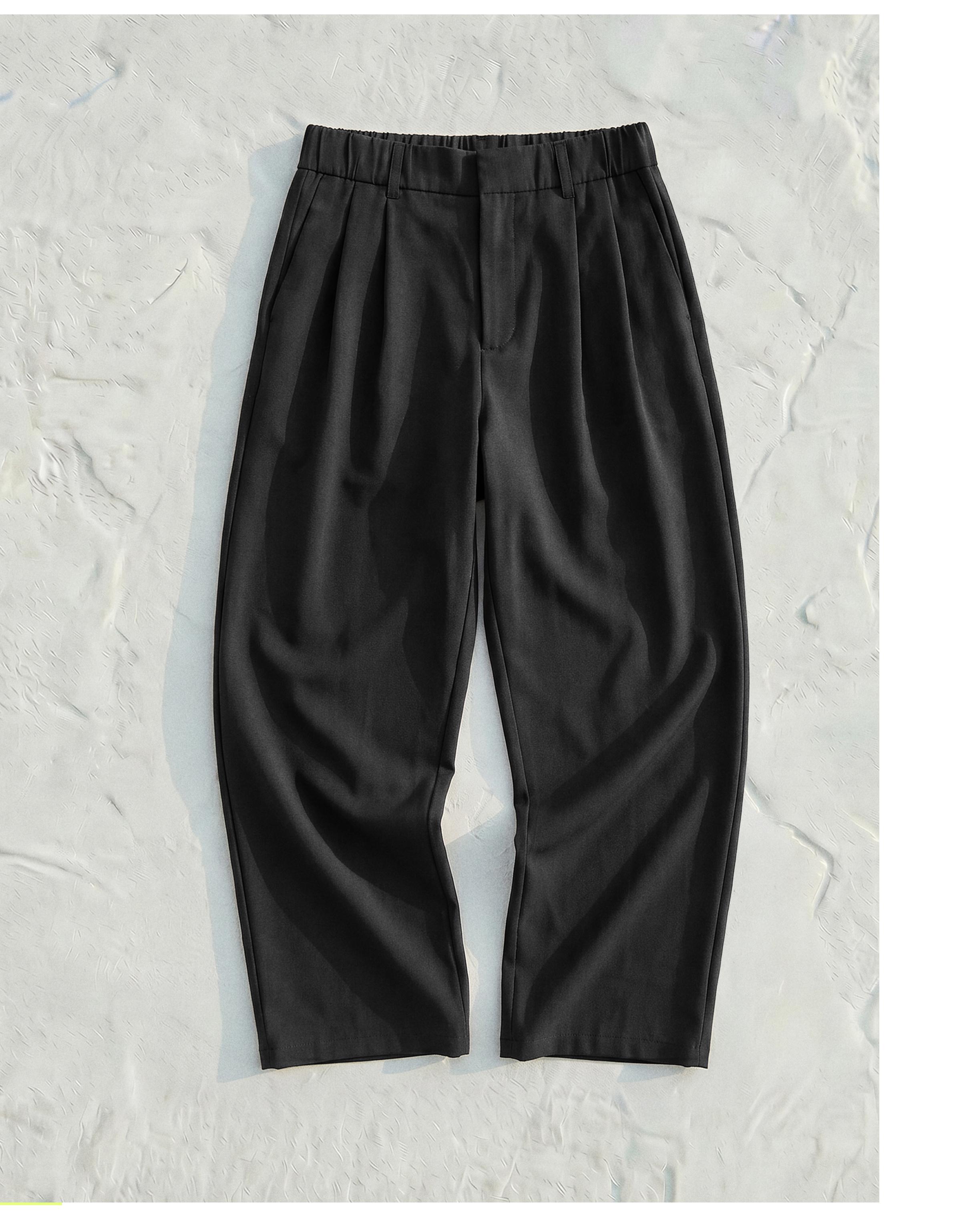Super baggy fluid trousers with darts — Black