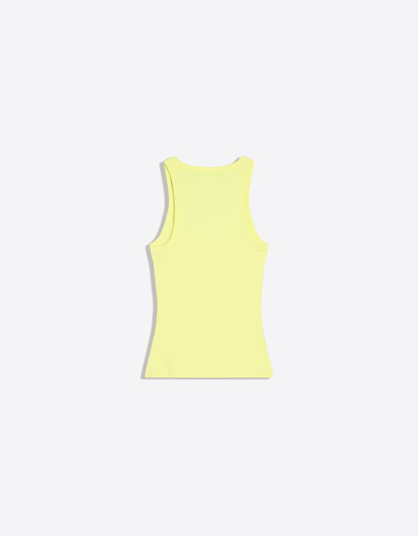 V-neck vest top-Yellow