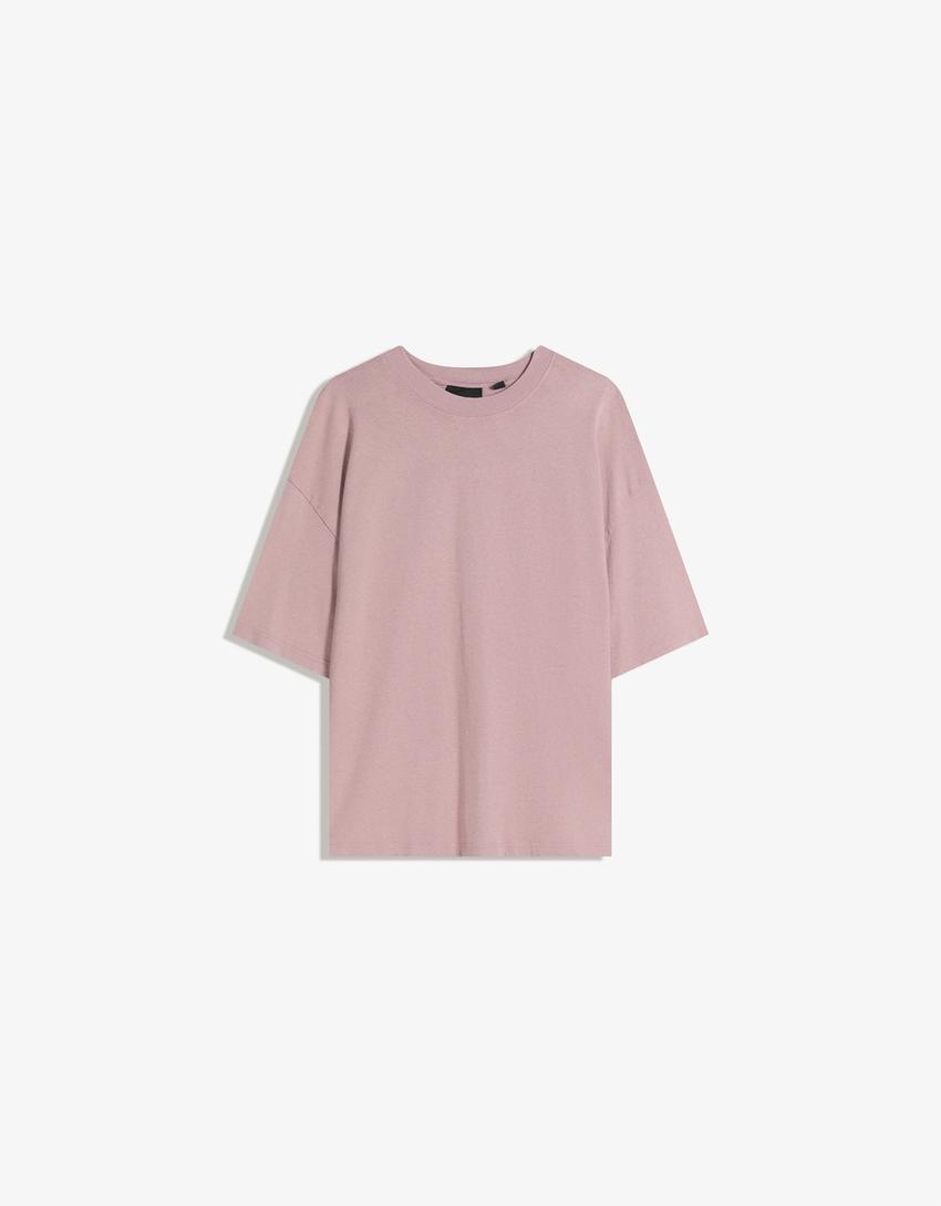 Oversize short sleeve T-shirt-Pink