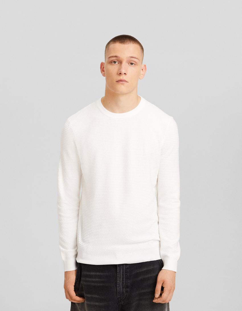 Pull texturé-Blanc-0