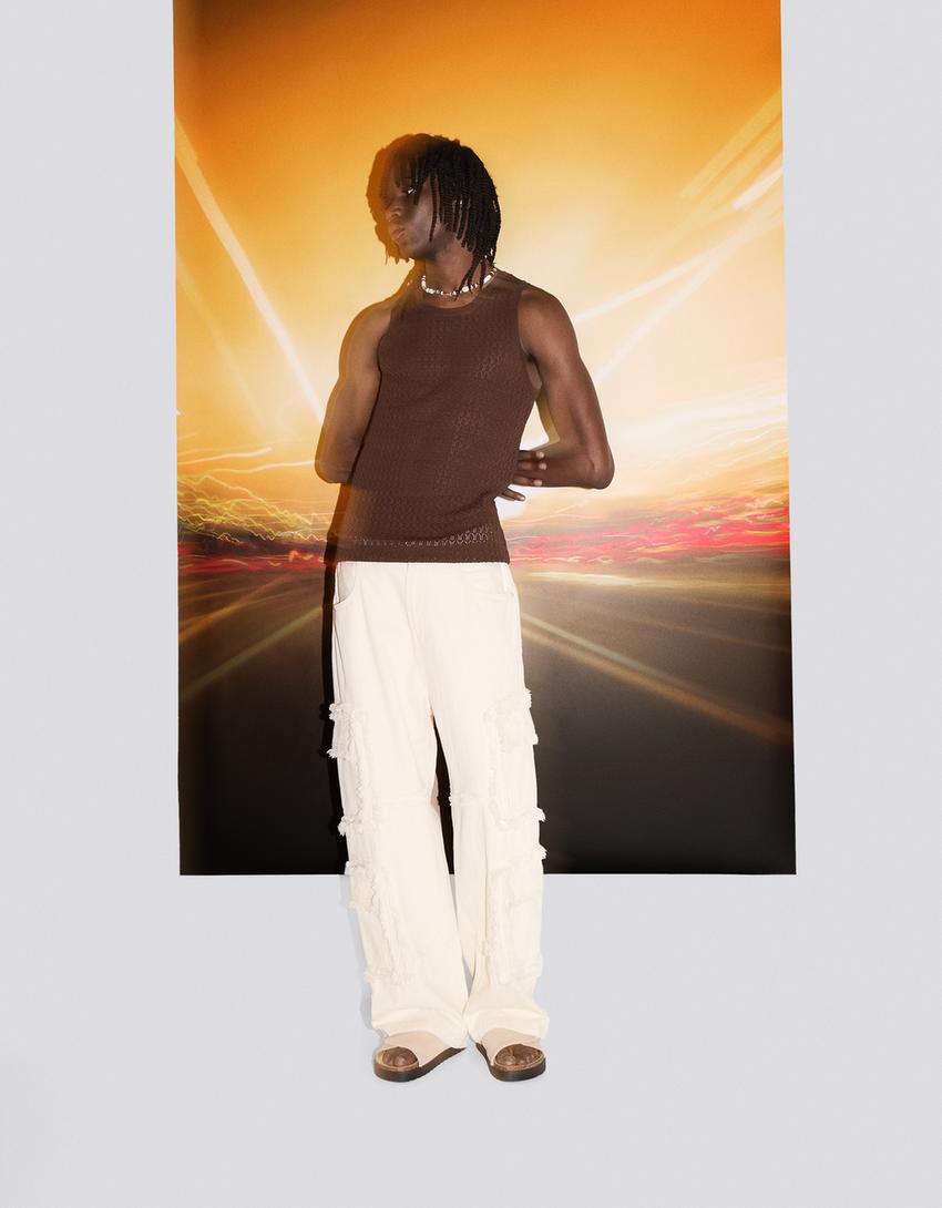 Débardeur en maille-Marron-3