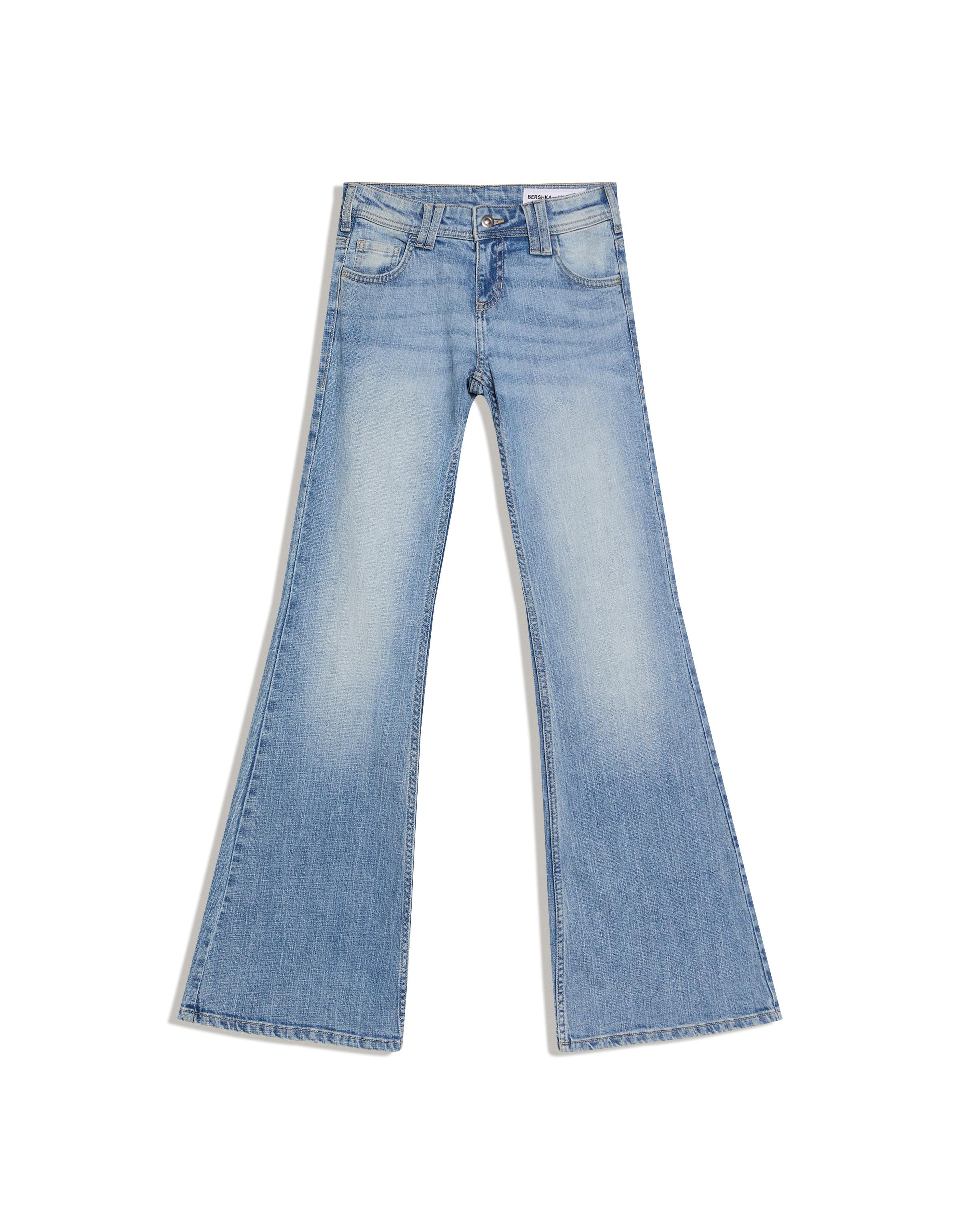 Düşük bel nakışlı flare fit jean