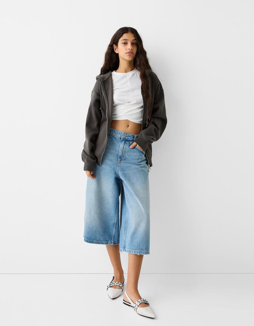 Oversize zip-up hoodie-Dark grey