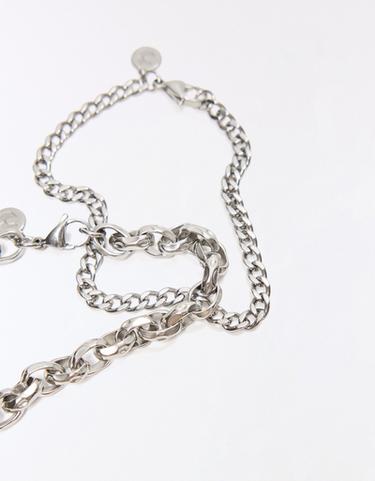 Pack of 2 stainless steel chain bracelets — Silver 3