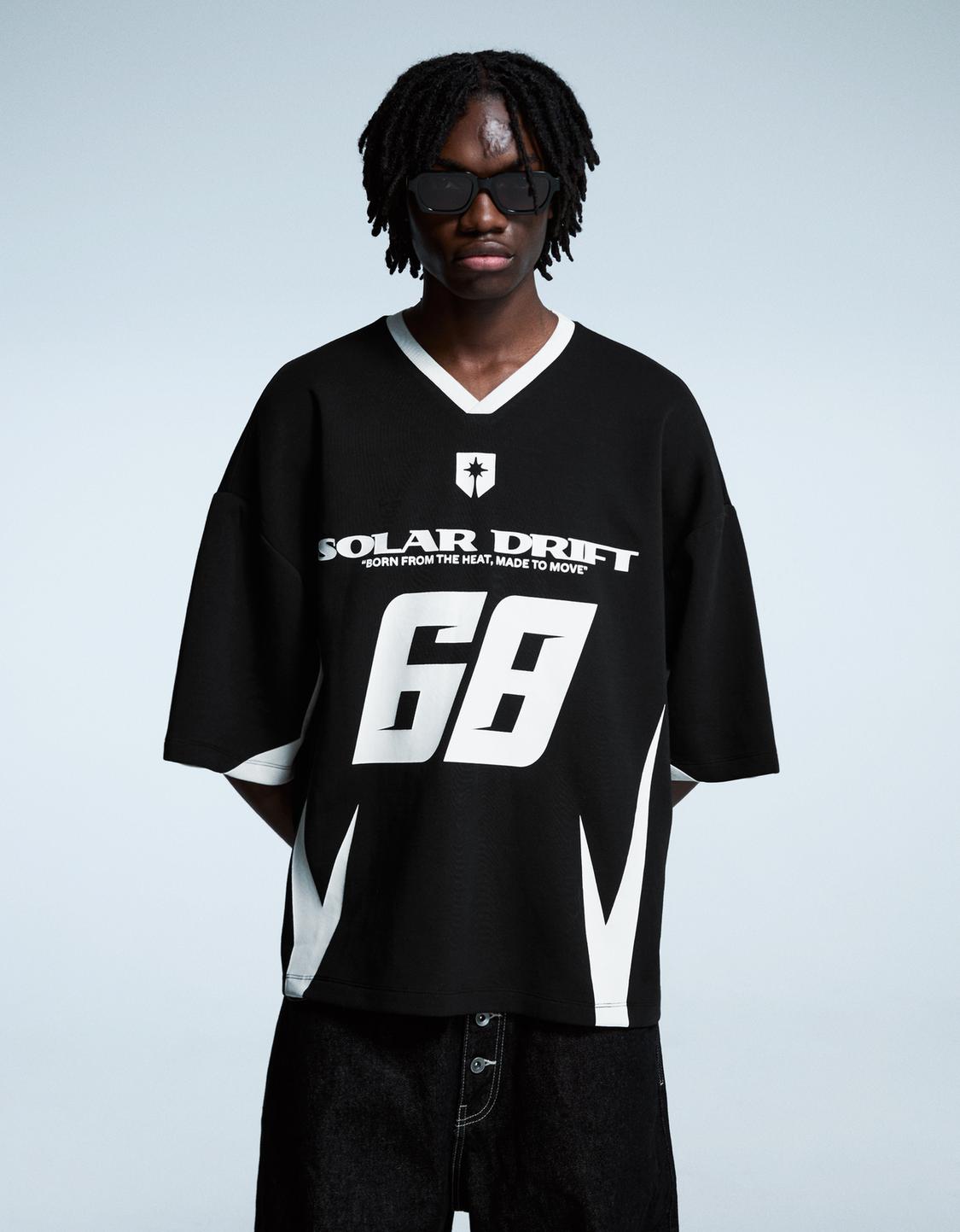 Neoprene effect print T-shirt