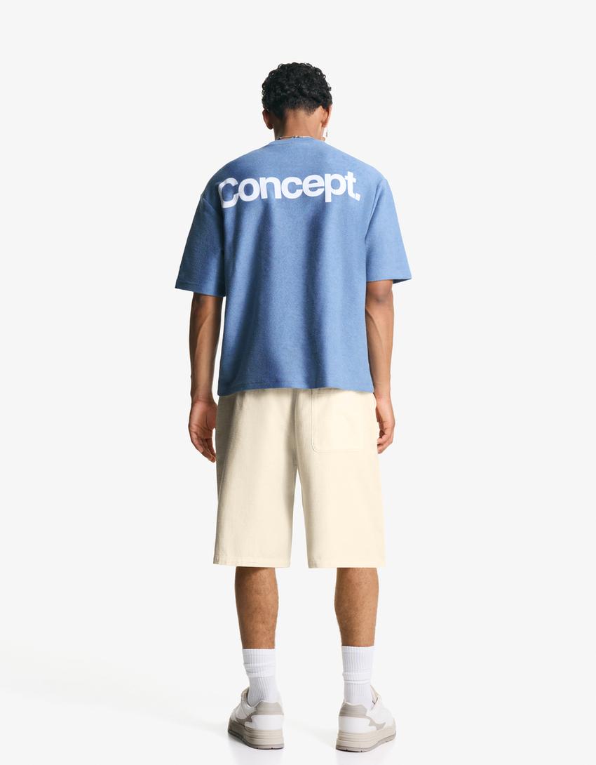 Rustic jogger skater shorts-Off white-1
