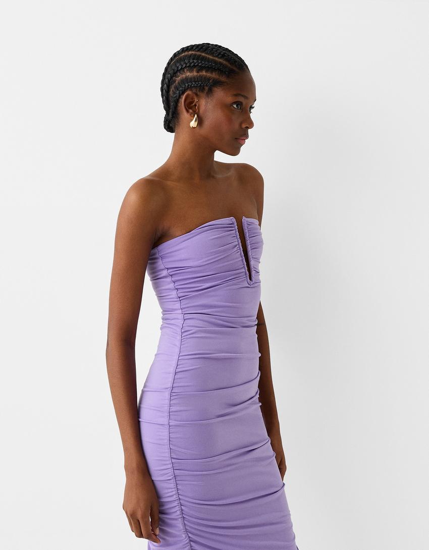 فستان شبكي متوسط الطول-بنفسجي-1