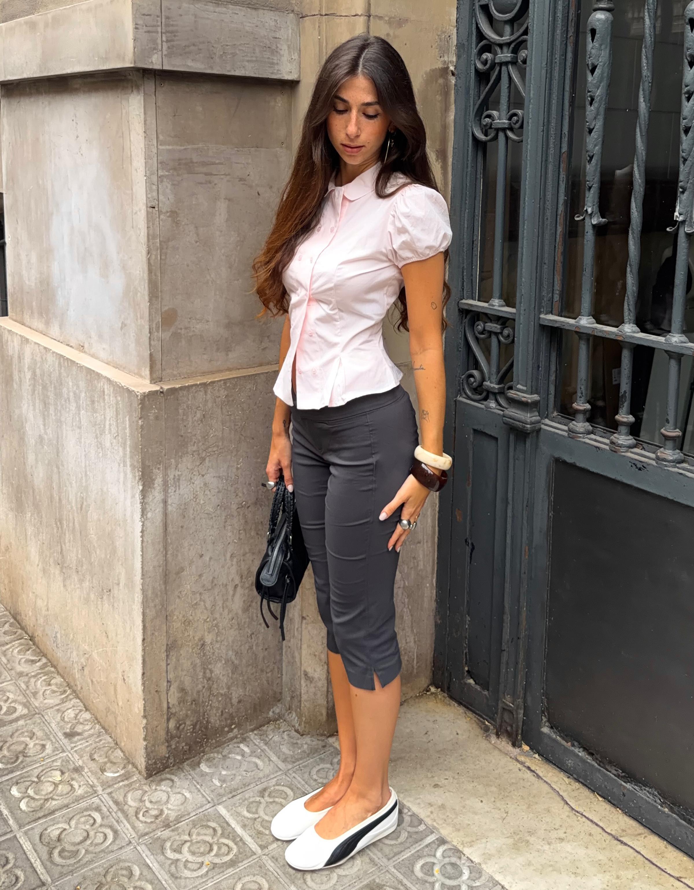 Short sleeve Peter Pan collar shirt — Pink