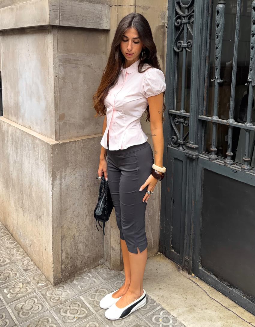 Short sleeve Peter Pan collar shirt-Pink