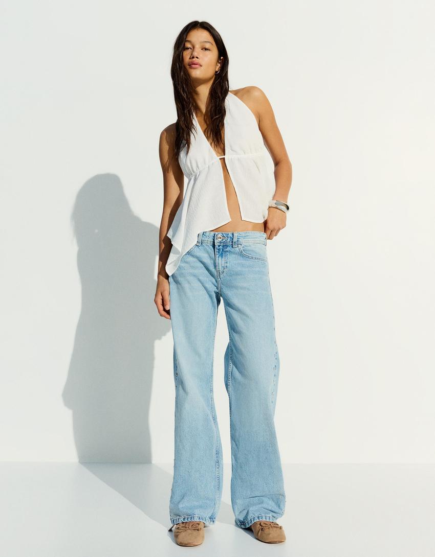 Jeans baggy tachas estrellas-Azul lavado