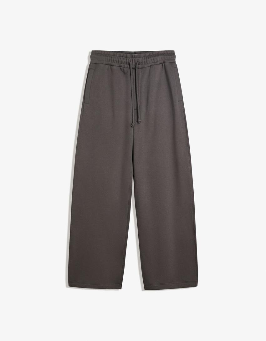 Balloon fit trousers-Grey