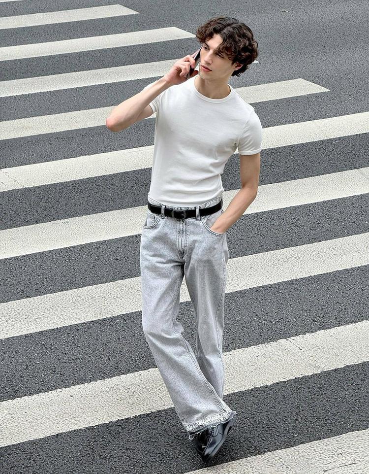 Ribbed short sleeve T-shirt