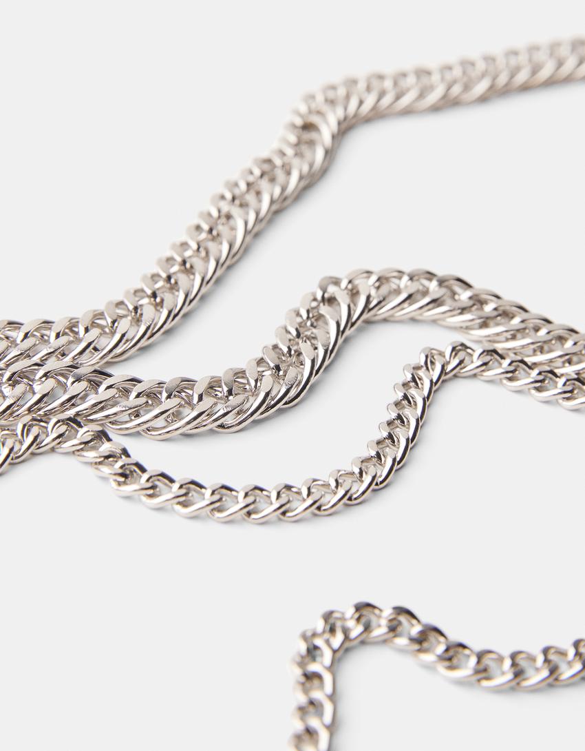 Lot 2 colliers cadenas alien-Argent-3