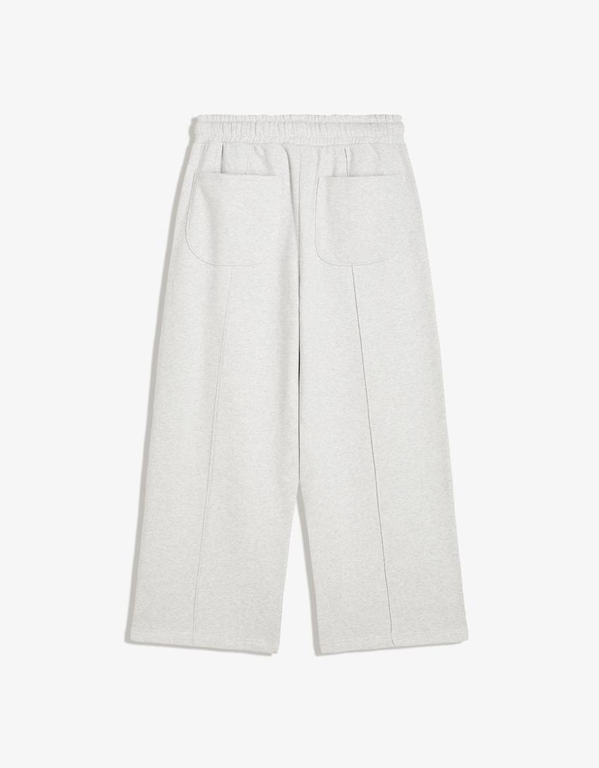 Pantalon super baggy fit-Gris