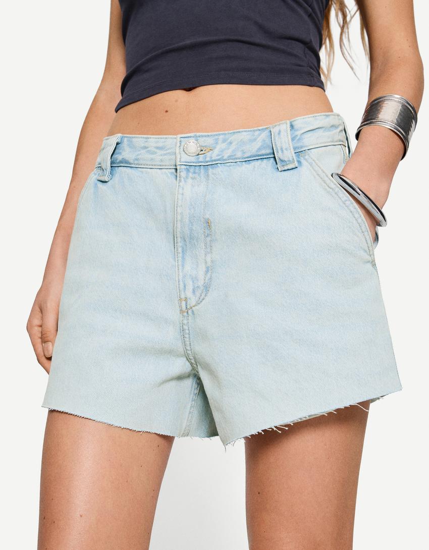 Skater Bermuda shorts-Washed out blue