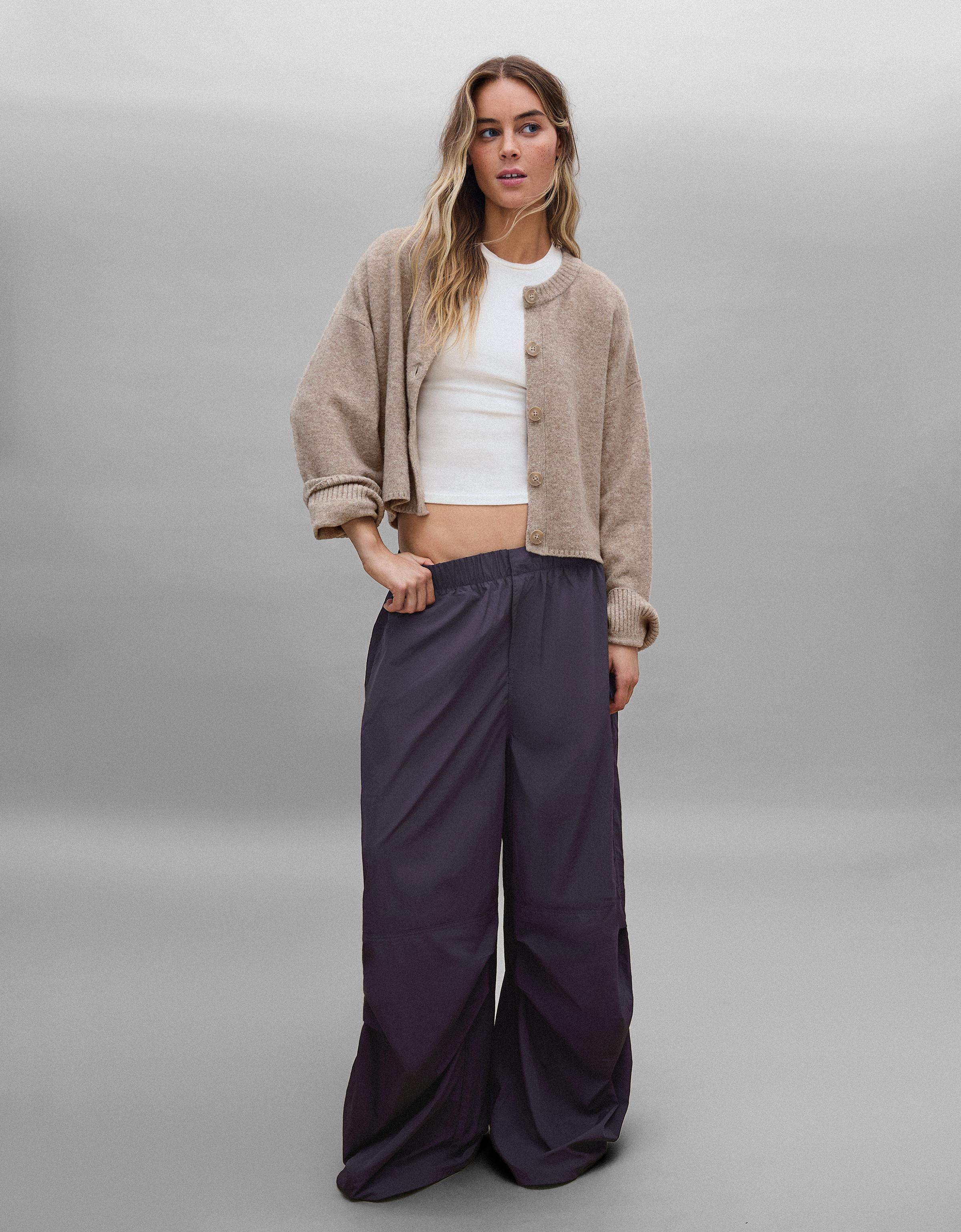 Soft touch round neck jacket — Grey