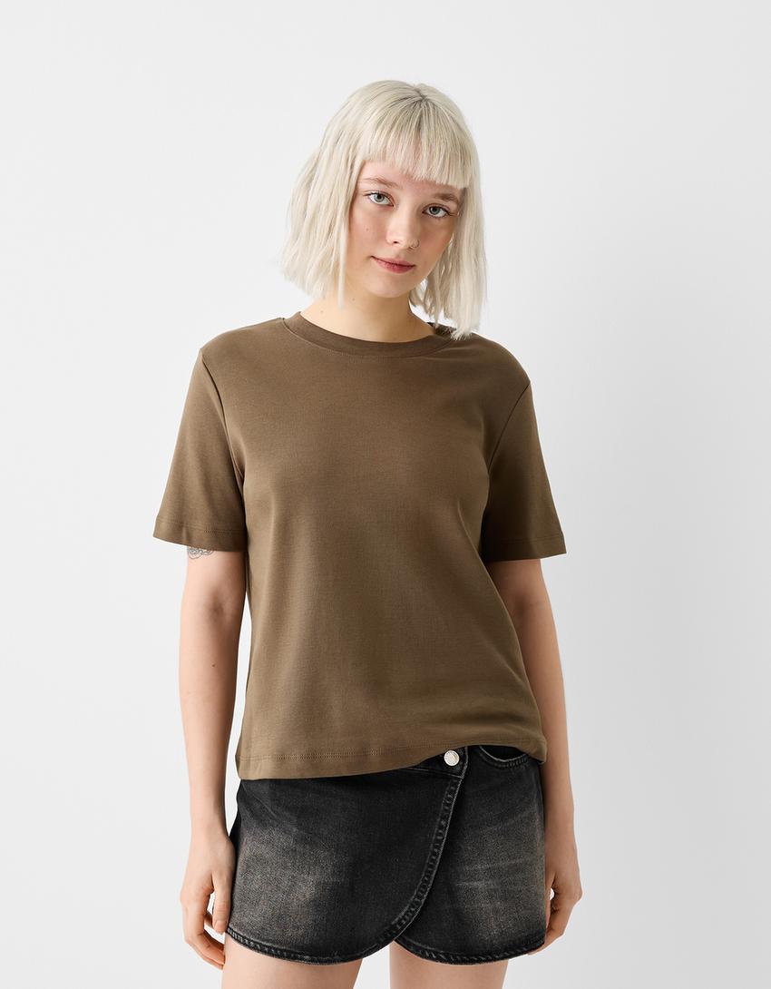 Jupe culotte en denim-Noir-1