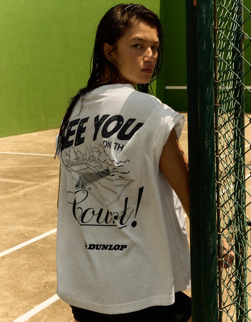 DUNLOP boxy fit T-shirt-White