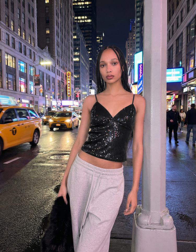 Strappy sequin top